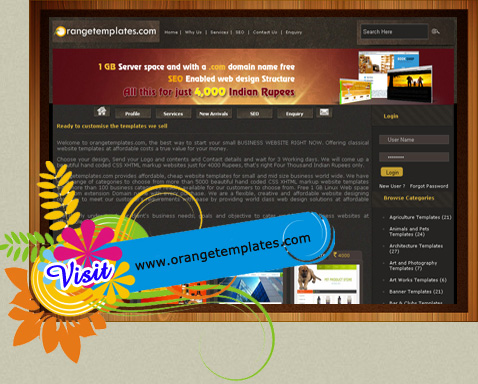 Website template selling portal